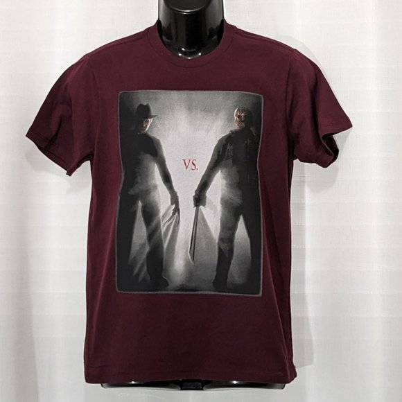 FREDDY v Sizes JASON Men's T-Shirt Short Sleeve Size Small Burgundy - Picture 1 of 5